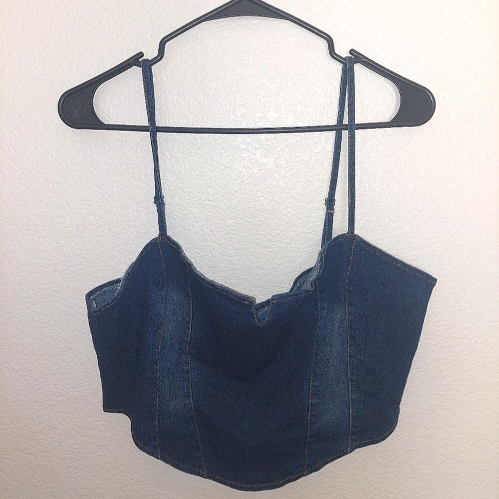 Jean Crop Top Dark Wash